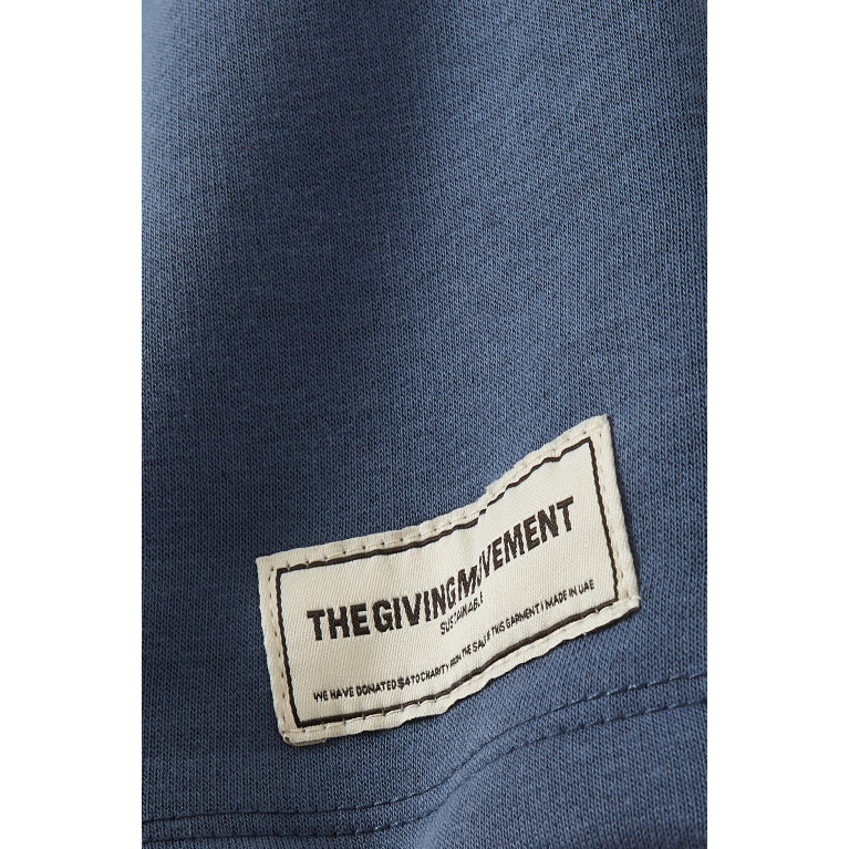 The Giving Movement - Shorts in Organic Fleece Cotton Blue