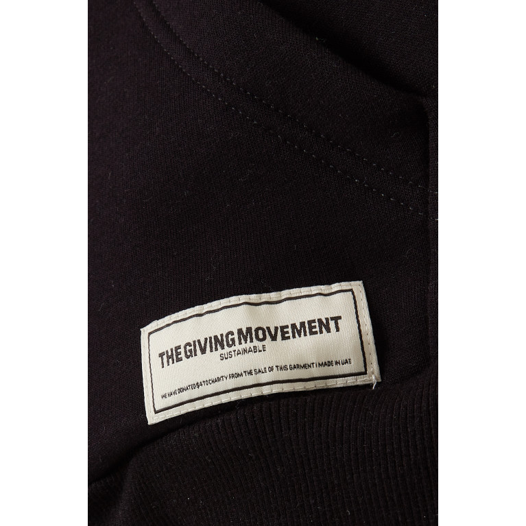 The Giving Movement - Logo Zip Hoodie in Organic Fleece Black