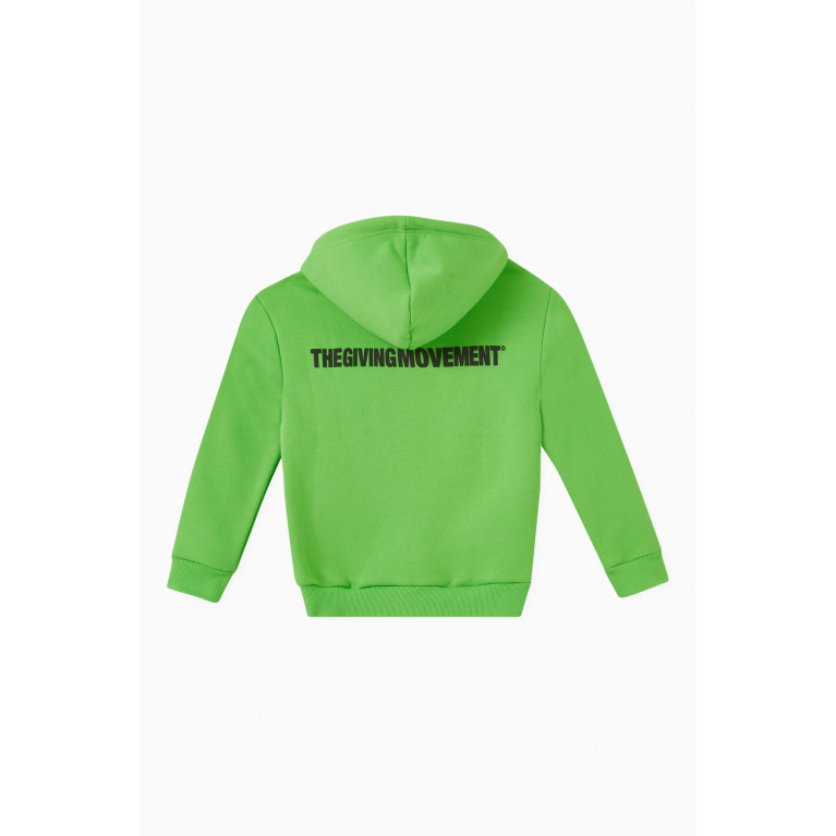The Giving Movement - Logo Zip Hoodie in Organic Fleece Green