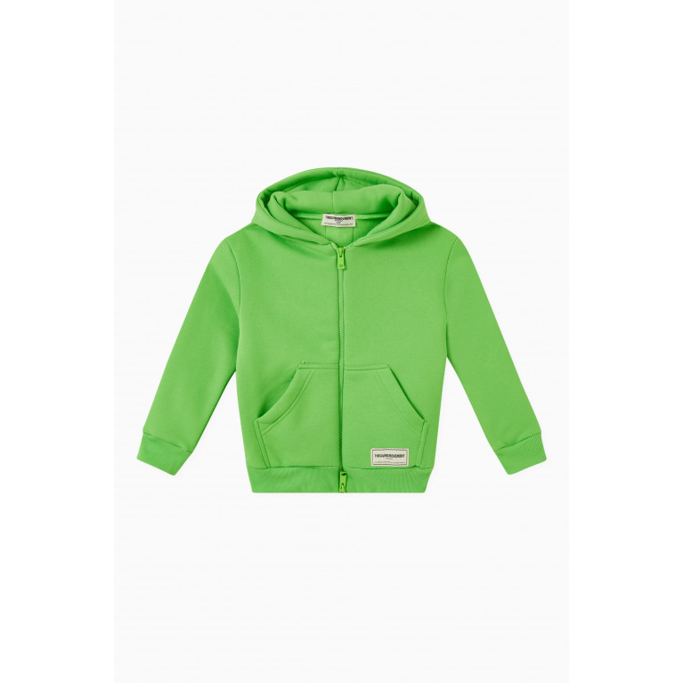 The Giving Movement - Logo Zip Hoodie in Organic Fleece Green