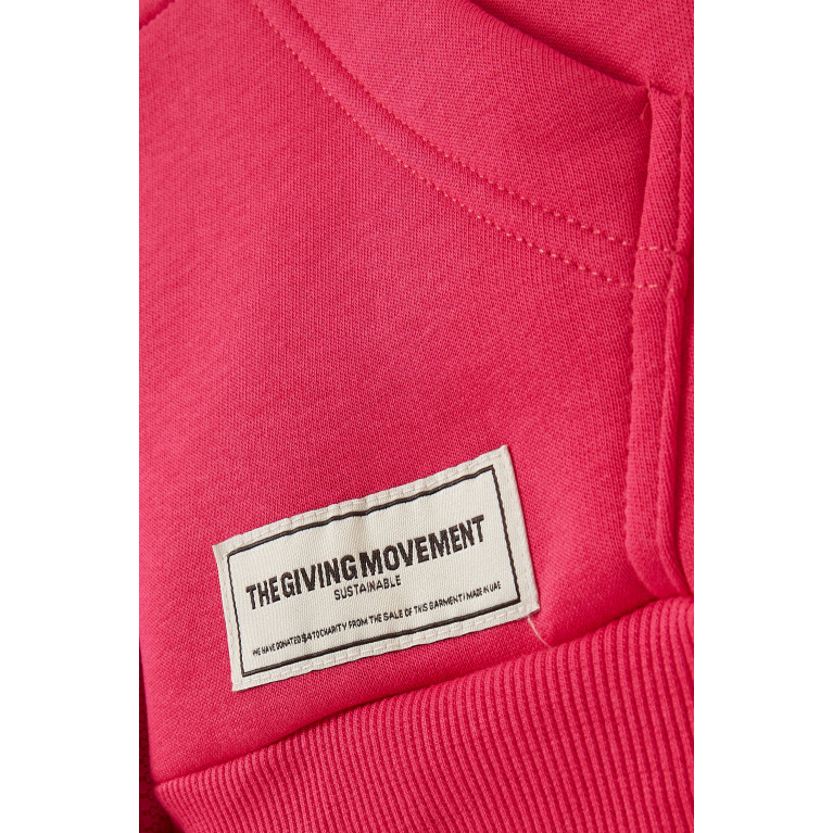 The Giving Movement - Logo Zip Hoodie in Organic Fleece Pink