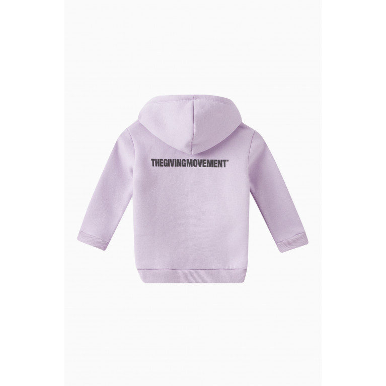 The Giving Movement - Logo Lounge Zip Hoodie in Organic Fleece Purple