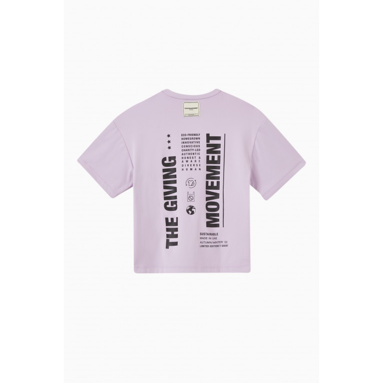 The Giving Movement - Vertical Logo Oversized T-shirt in SOFTSKIN100© Purple