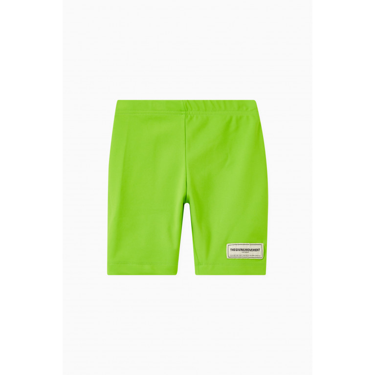 The Giving Movement - Softskin100© Biker Shorts in Recycled Nylon Green