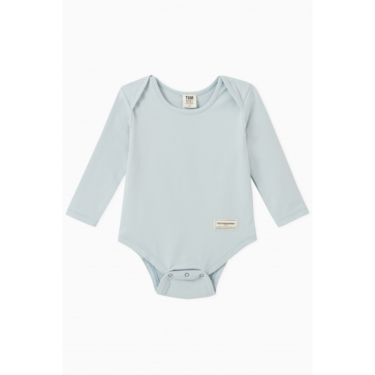 The Giving Movement - Logo Bodysuit in Organic Cotton & Polyester Blue