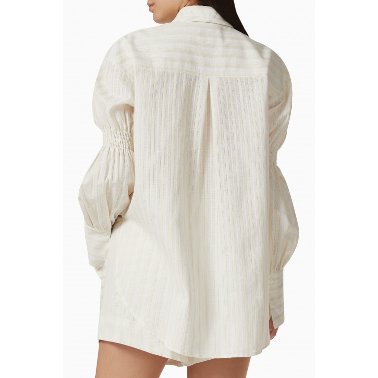 Shona Joy - Lindsay Shirred Shirt in Cotton-linen