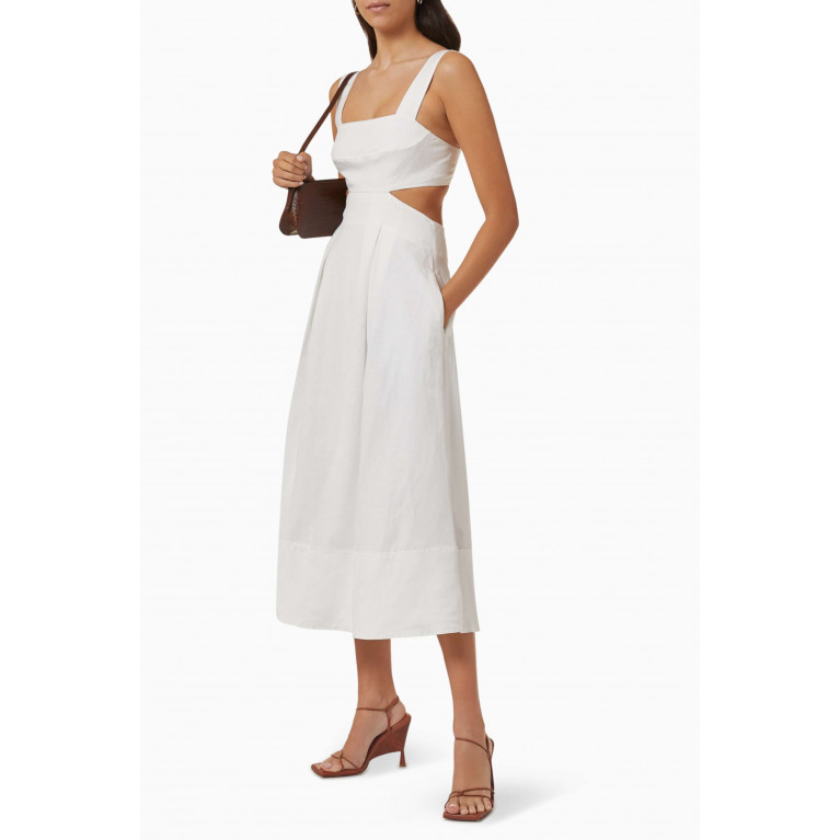 Shona Joy - Morgan Cut-out Midi Dress in Linen