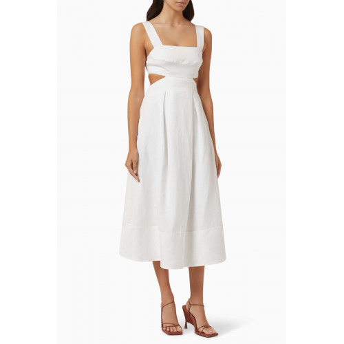Shona Joy - Morgan Cut-out Midi Dress in Linen