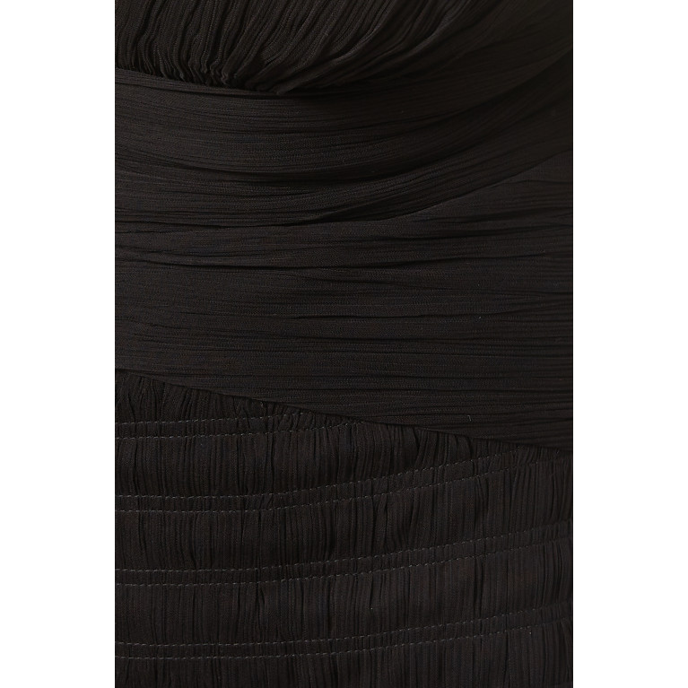 Shona Joy - Lauren Plunged Tie Back Midi Dress in Chiffon
