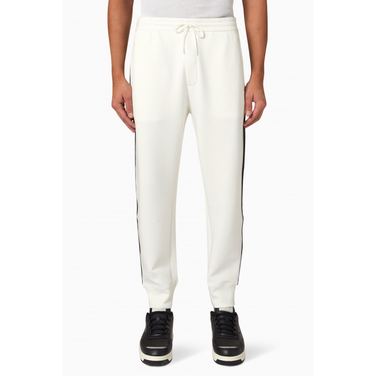 Emporio Armani - Logo Tape Sweatpants in Cotton-blend White