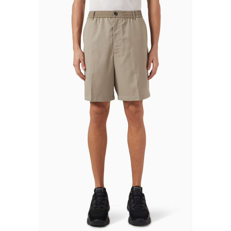 Emporio Armani - Coulisse Shorts in Wool Blend Neutral