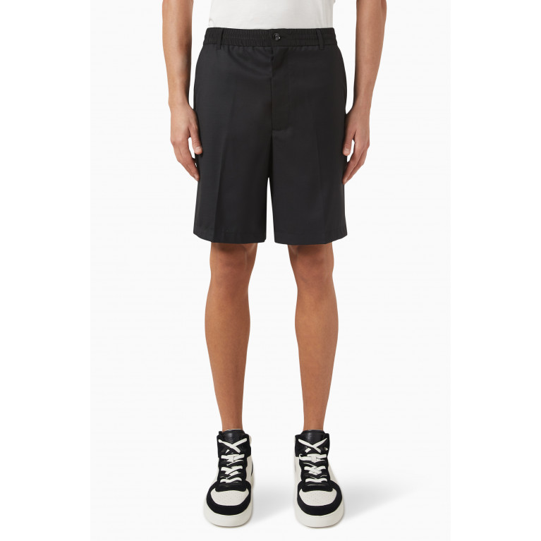Emporio Armani - Coulisse Shorts in Wool Blend Black