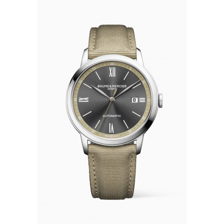 Baume & Mercier - Classima Automatic Steel & Canvas Watch, 42mm