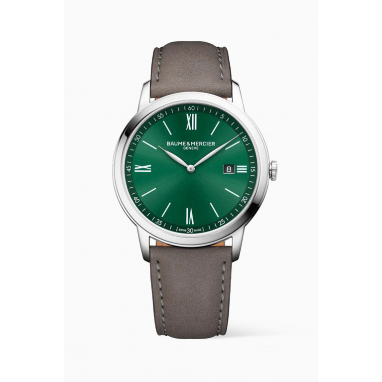 Baume & Mercier - Classima Quartz Stainless Steel & Leather Watch, 42mm