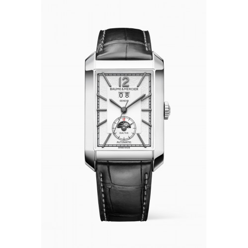 Baume & Mercier - Hampton Automatic Stainless Steel & Leather Watch, 48 x 31mm