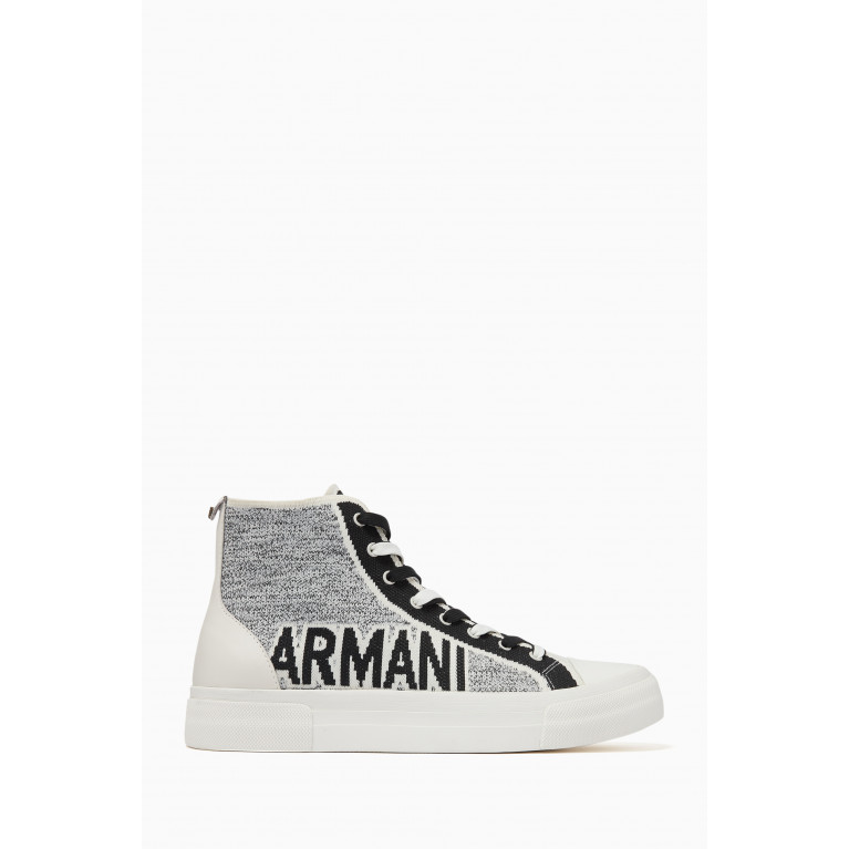 Emporio Armani - High-top Sneakers in Knit Upper