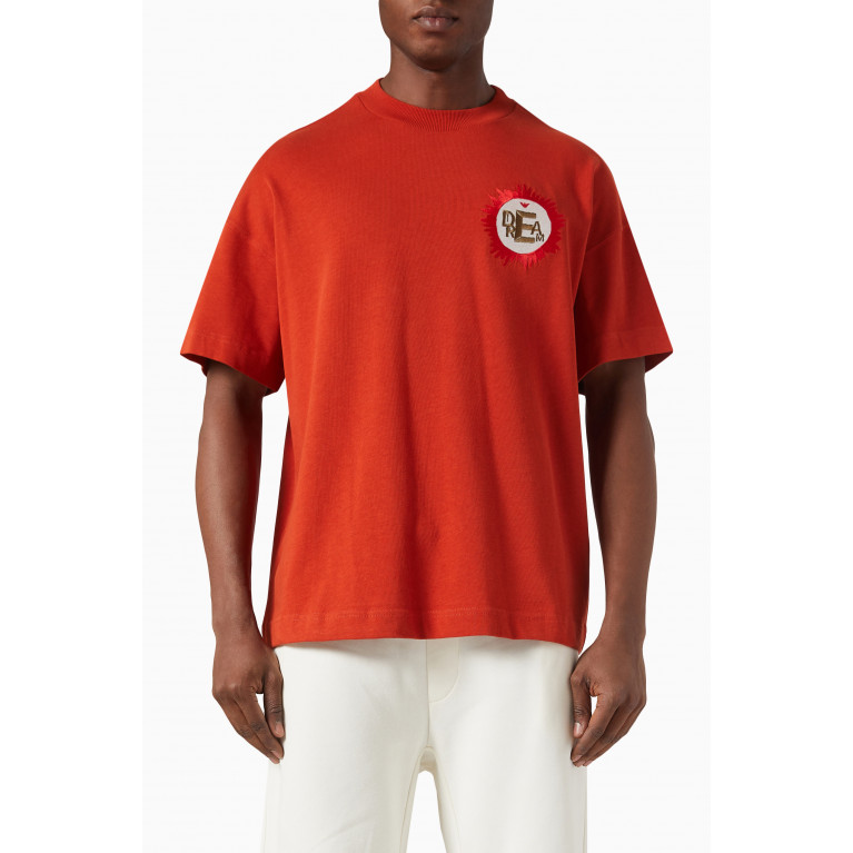 Emporio Armani - Freedom Logo T-shirt in Cotton Red