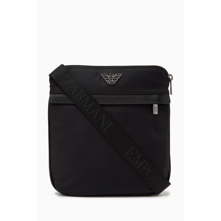 Emporio Armani - EA Flat Crossbody Bag in Nylon Black