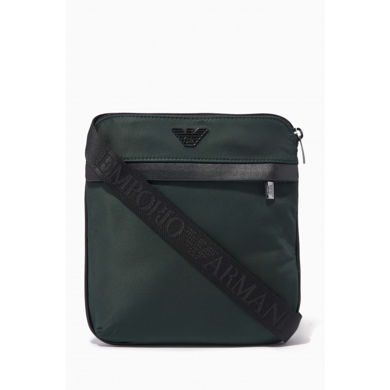 Emporio Armani - EA Flat Crossbody Bag in Nylon Green