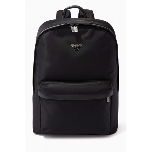 Emporio Armani - EA Eagle Backpack in Recycled Nylon Black