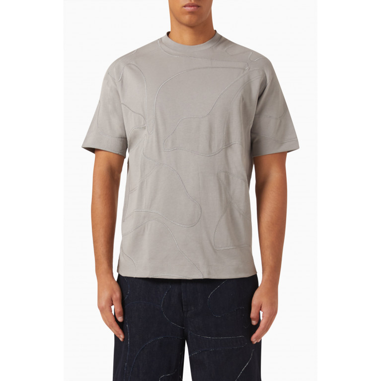 Emporio Armani - Camouflage T-shirt in Cotton Jersey Grey
