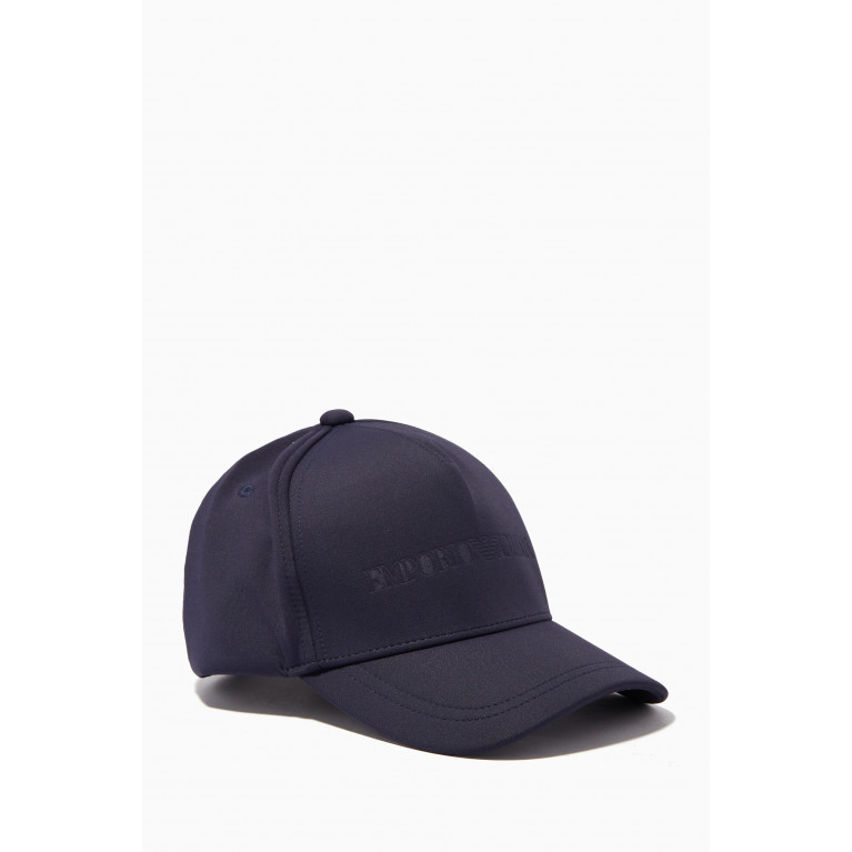 Emporio Armani - EA Embossed Logo Baseball Hat in Gabardine Blue