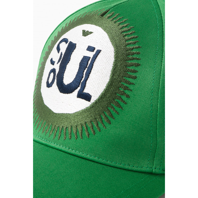 Emporio Armani - Tribe Logo Patch Baseball Cap in Gabardine Green