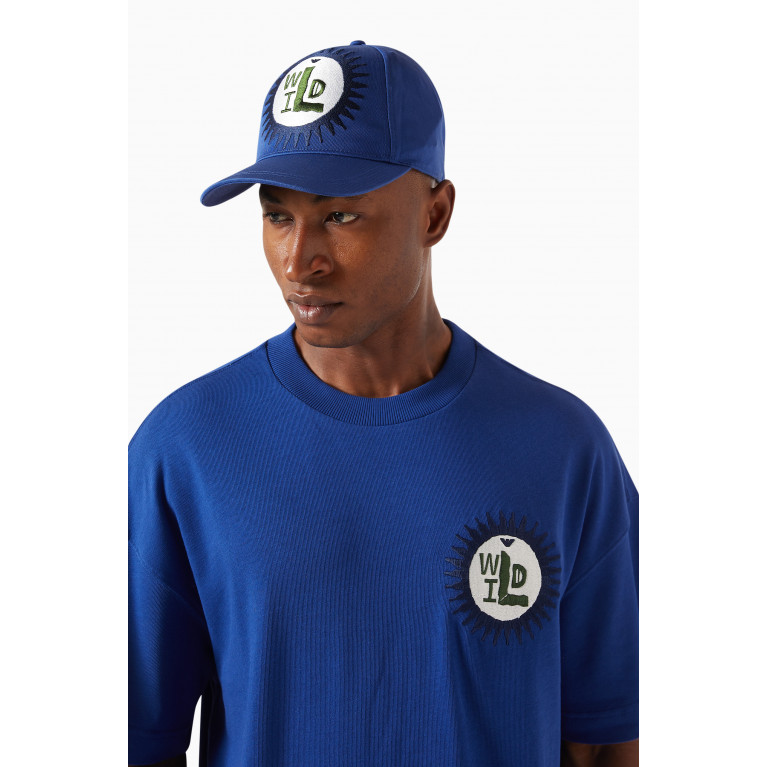 Emporio Armani - Tribe Logo Patch Baseball Cap in Gabardine Blue