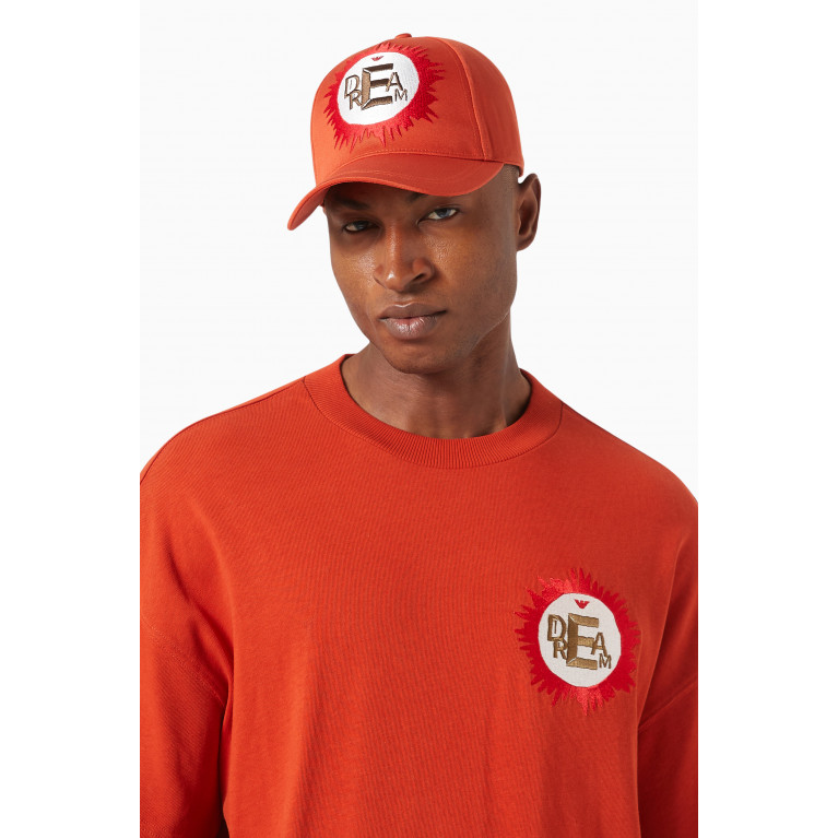 Emporio Armani - Tribe Logo Patch Baseball Cap in Gabardine Red