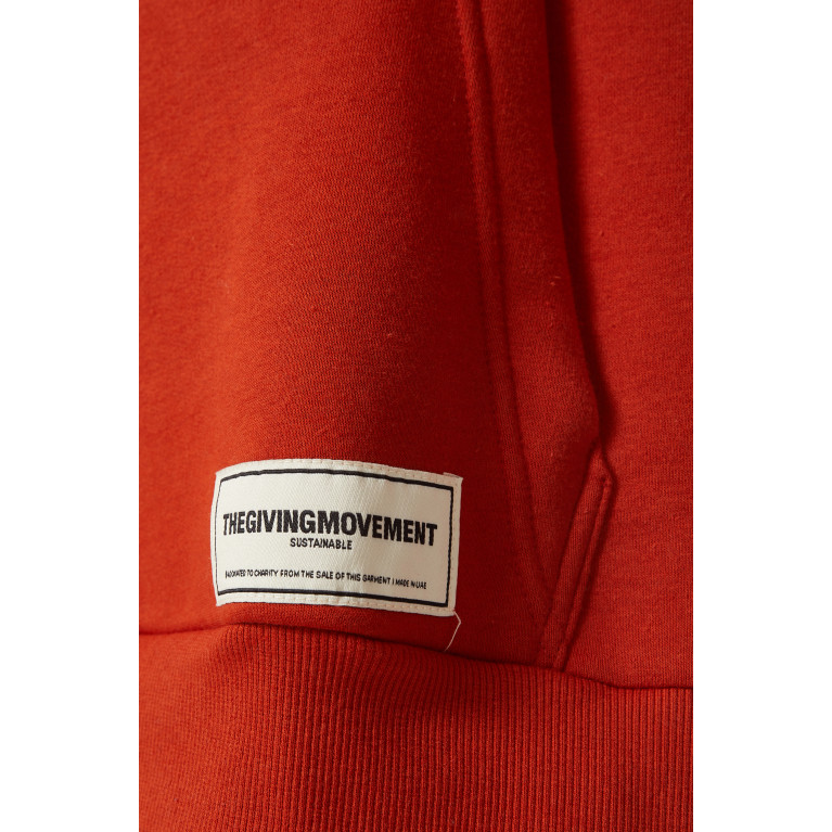 The Giving Movement - Modest Oversized Hoodie in Organic Fleece Orange