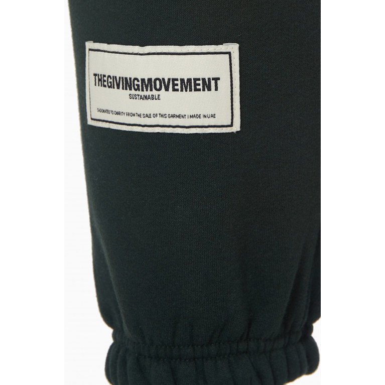 The Giving Movement - Logo Patch Sweatpants in Organic Fleece Green