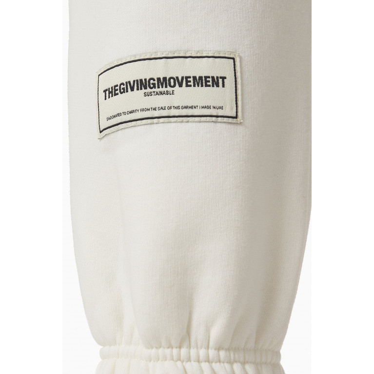The Giving Movement - Logo Patch Sweatpants in Organic Fleece Neutral
