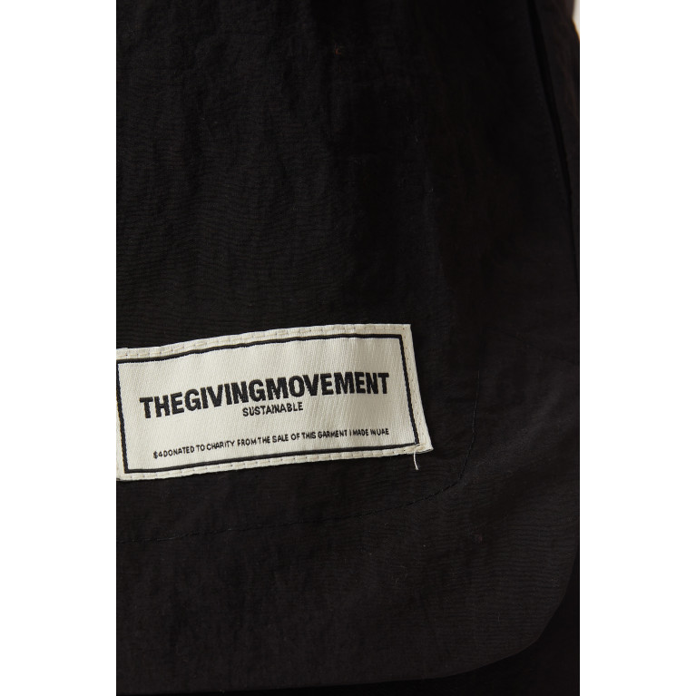 The Giving Movement - Logo Shacket in Recycled Nylon Black