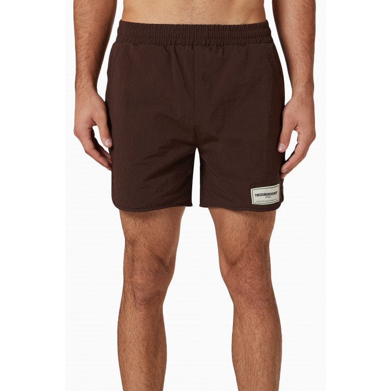 The Giving Movement - Swim Shorts in RE-SHELL100© Brown