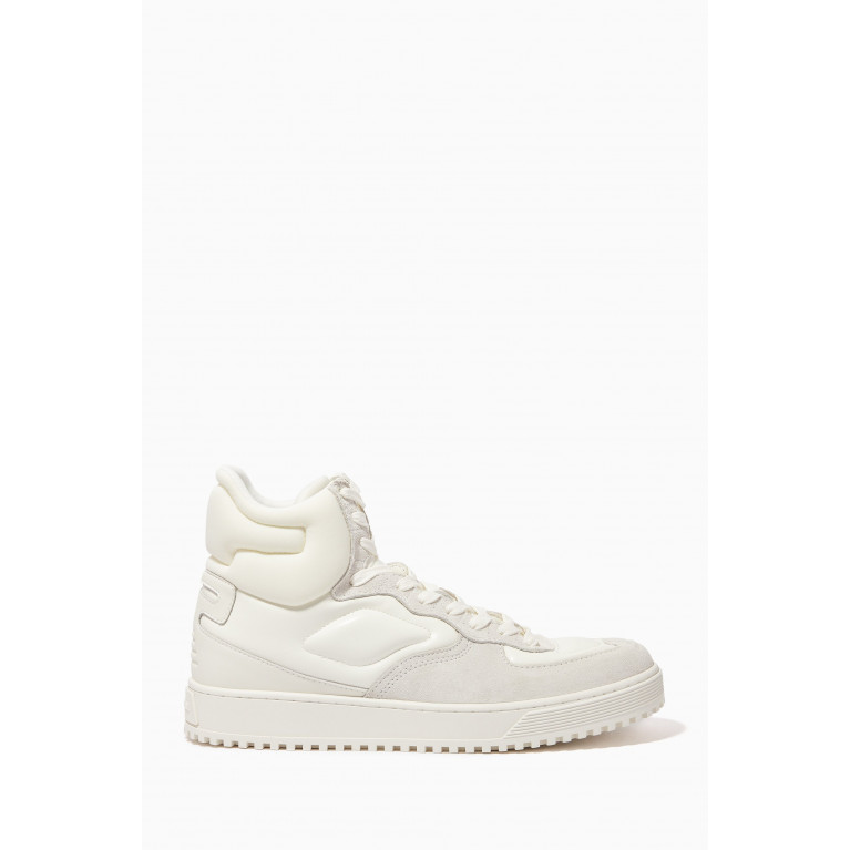 Emporio Armani - Contrast High-top Sneakers in Leather & Suede