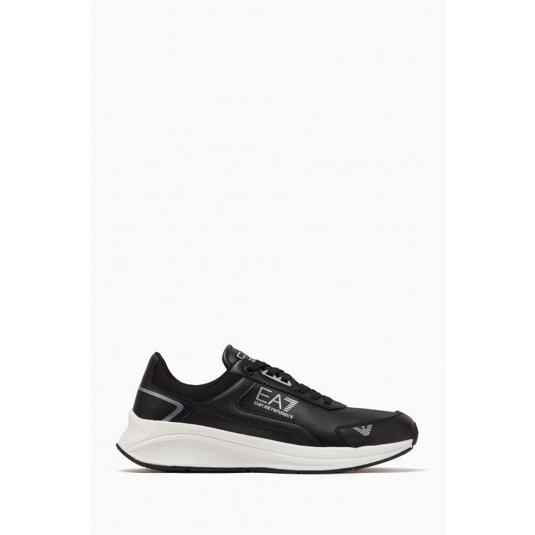 Emporio Armani - EA7 Side Print Sneakers in Mesh Black