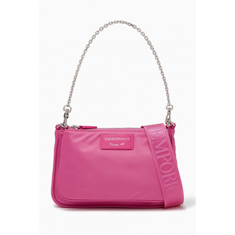 Emporio Armani - EA Dual Pocket Crossbody Bag in Nylon Pink