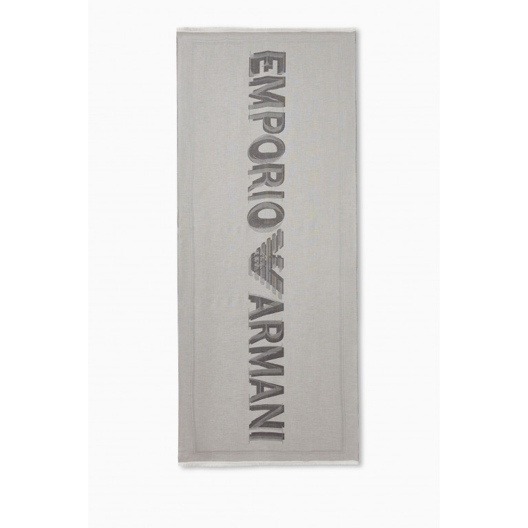 Emporio Armani - EA Logo Scarf in Modal-blend Black