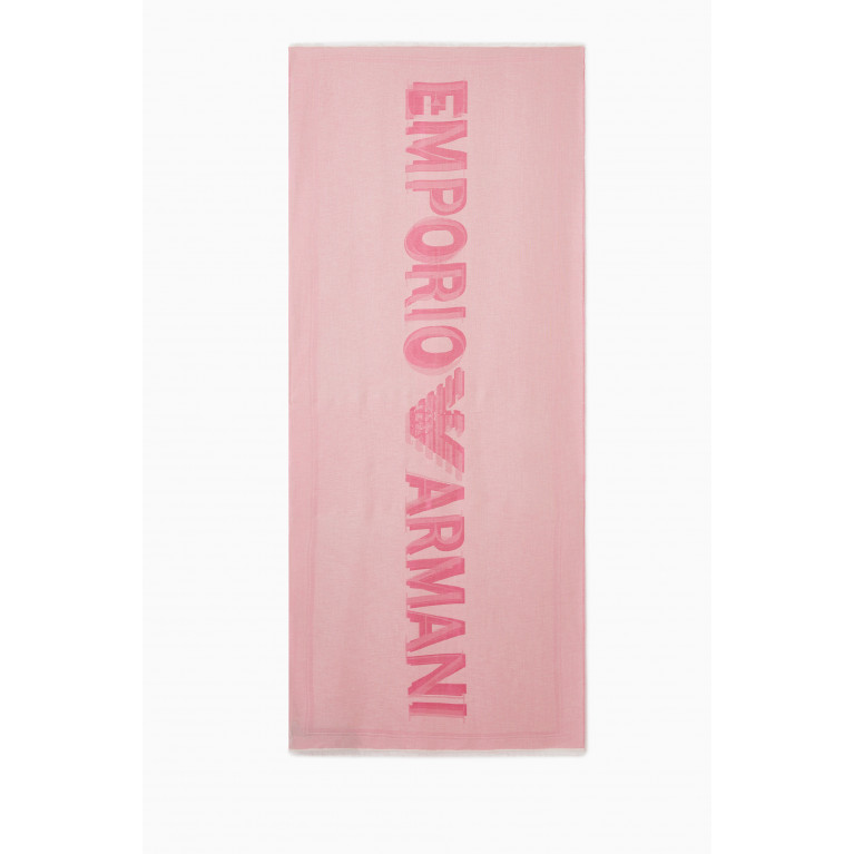 Emporio Armani - EA Logo Scarf in Modal-blend Pink