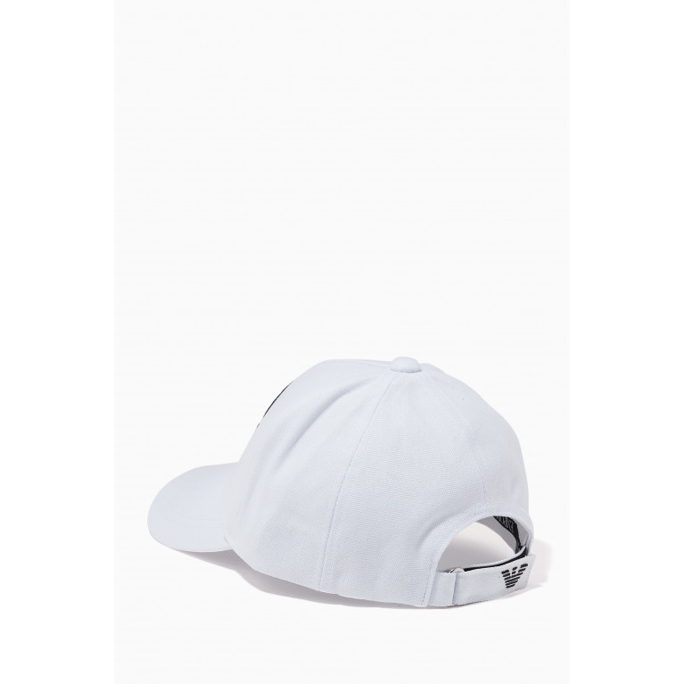 Emporio Armani - EA 1981 Logo Baseball Hat in Gabardine White