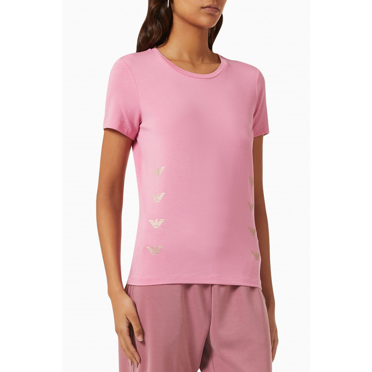 Emporio Armani - EA7 Logo Series T-shirt in Cotton Pink