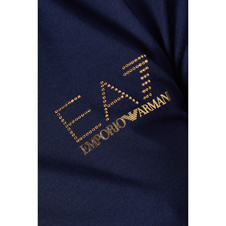 Emporio Armani - Logo T-shirt in Jersey Blue