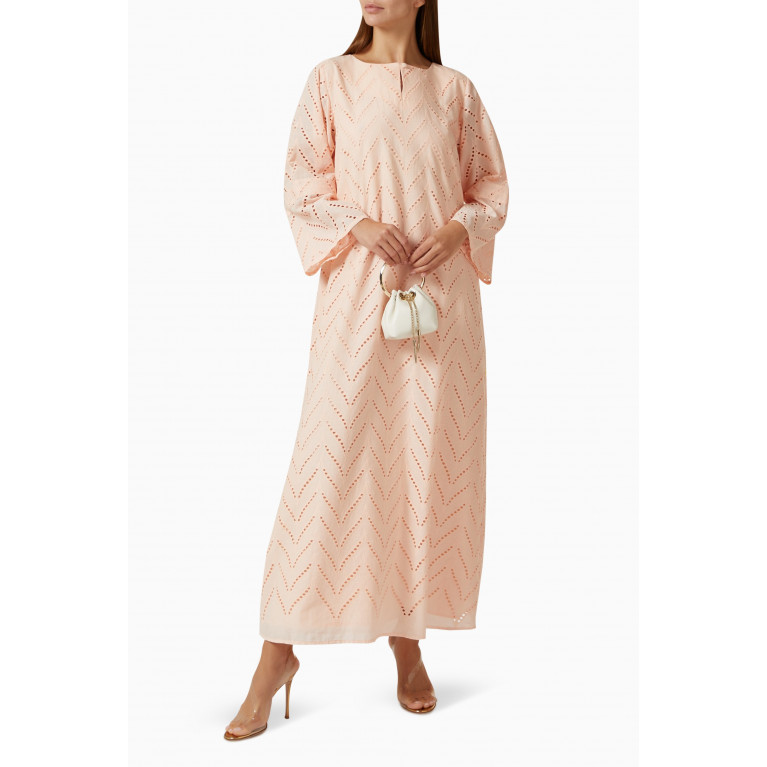 Feryal Al Bastaki - Jungle Farasha Maxi Dress in Cotton Pink