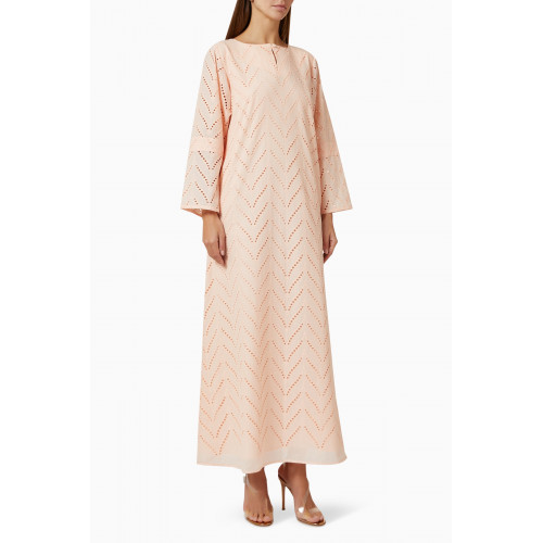 Feryal Al Bastaki - Jungle Farasha Maxi Dress in Cotton Pink