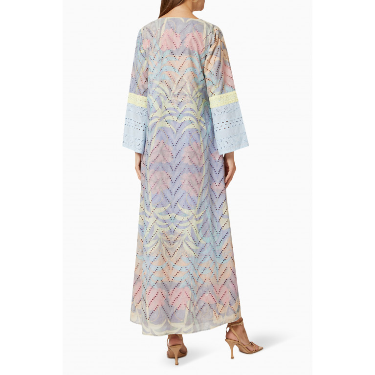 Feryal Al Bastaki - Jungle Farasha Maxi Dress in Cotton Multicolour