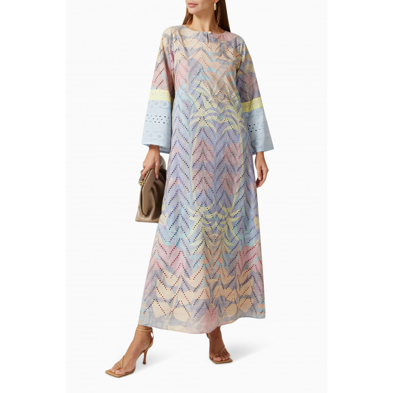 Feryal Al Bastaki - Jungle Farasha Maxi Dress in Cotton Multicolour
