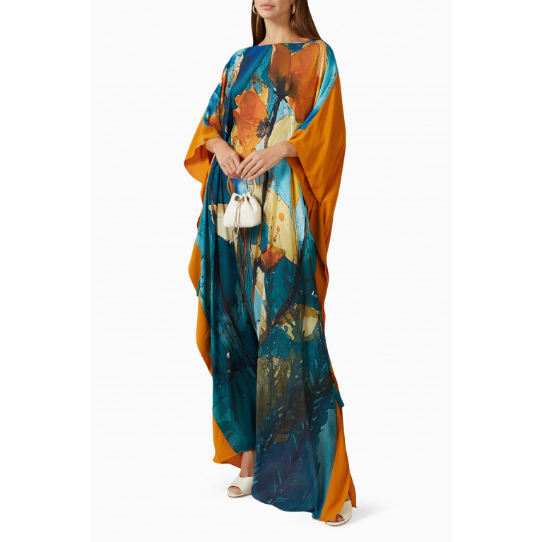 Feryal Al Bastaki - Farasha Maxi Dress in Georgette Multicolour