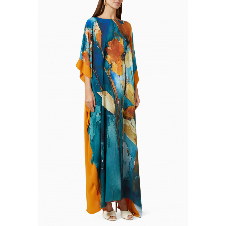 Feryal Al Bastaki - Farasha Maxi Dress in Georgette Multicolour