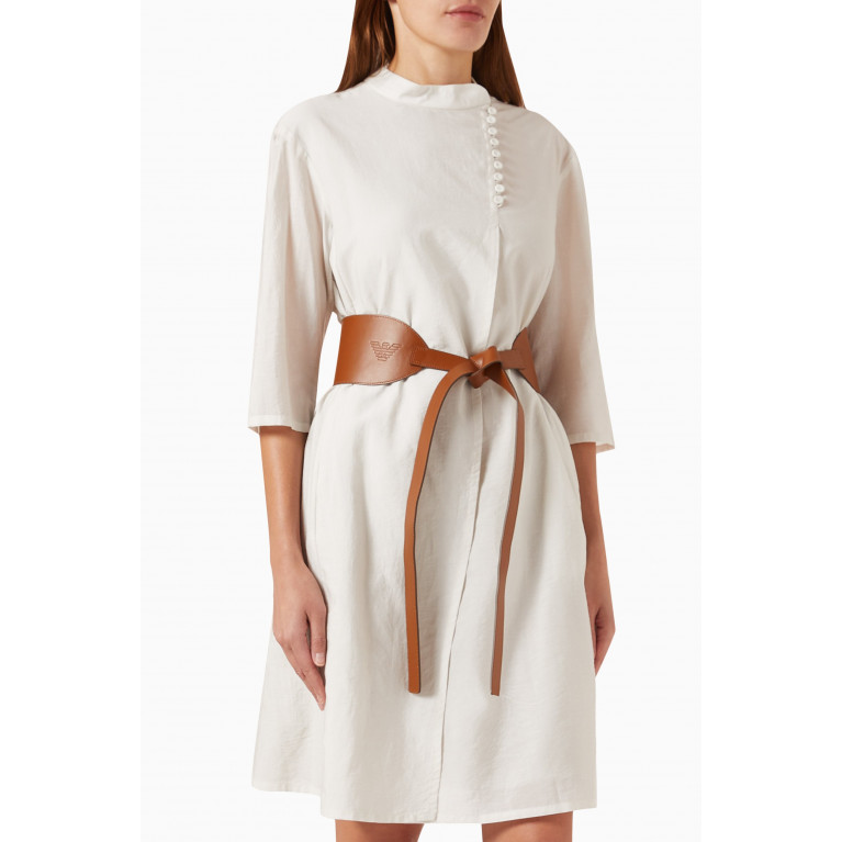 Emporio Armani - Belted Wrap Mini Dress in Muslin
