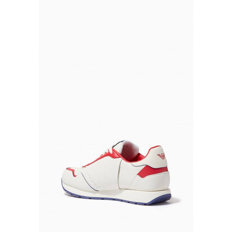 Emporio Armani - Eagle Logo Low-top Sneakers in Leather Red